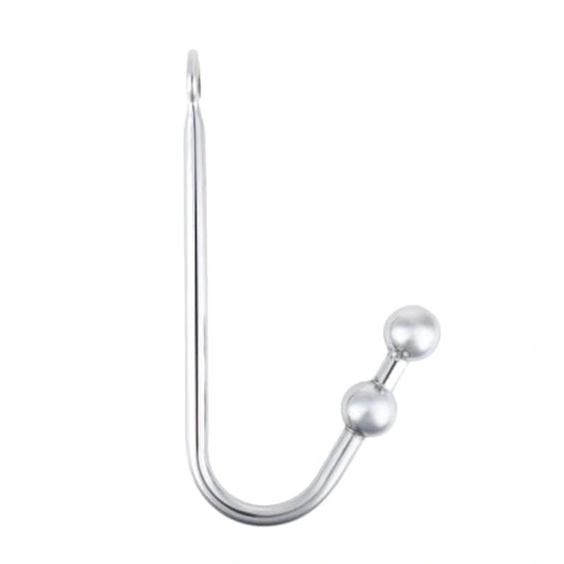 4417 Two Hook Pleasurable Stainless Steel Anal Balls 0901